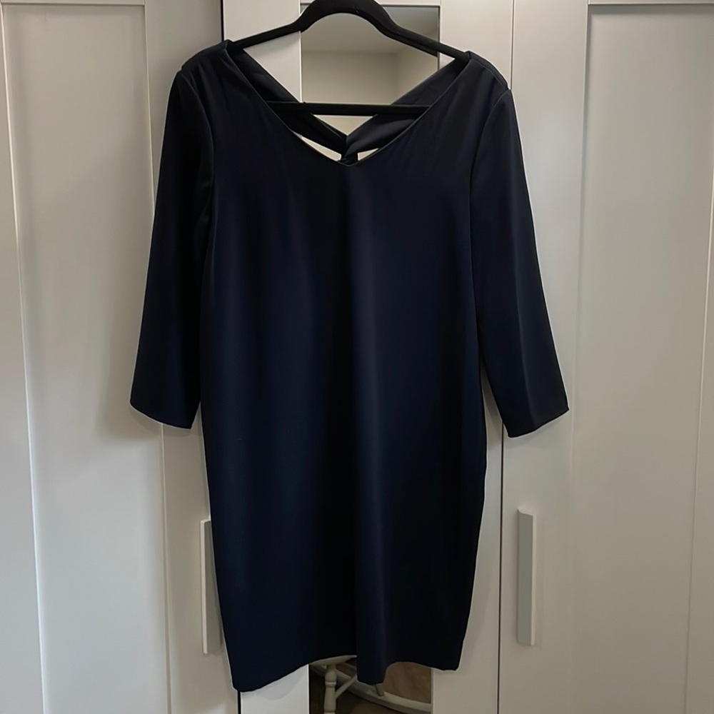 Mango navy shift dress